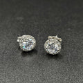 Sterling Silver 13 Cubic Zirconia Each earring Studs