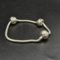 925 Silver Rope Style Beaded Bracelet