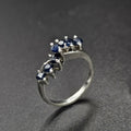 Sterling Silver Blue Sapphire Size J