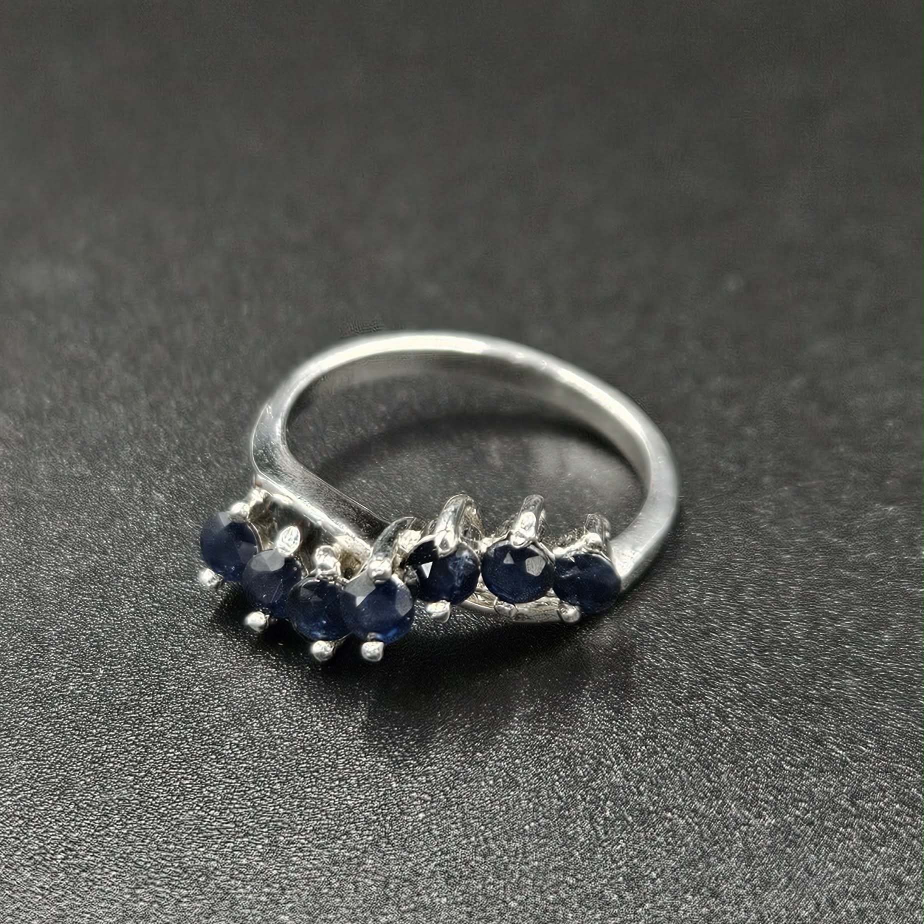 Sterling Silver Blue Sapphire Size J