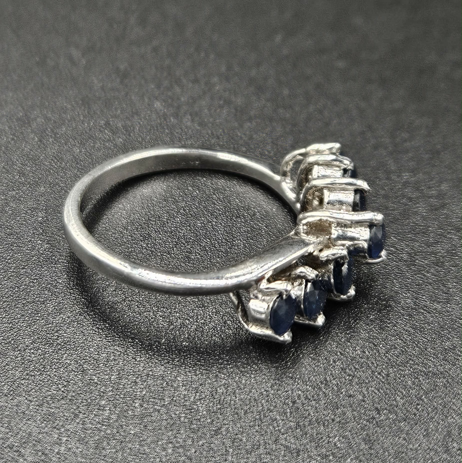 Sterling Silver Blue Sapphire Size K 1⁄2
