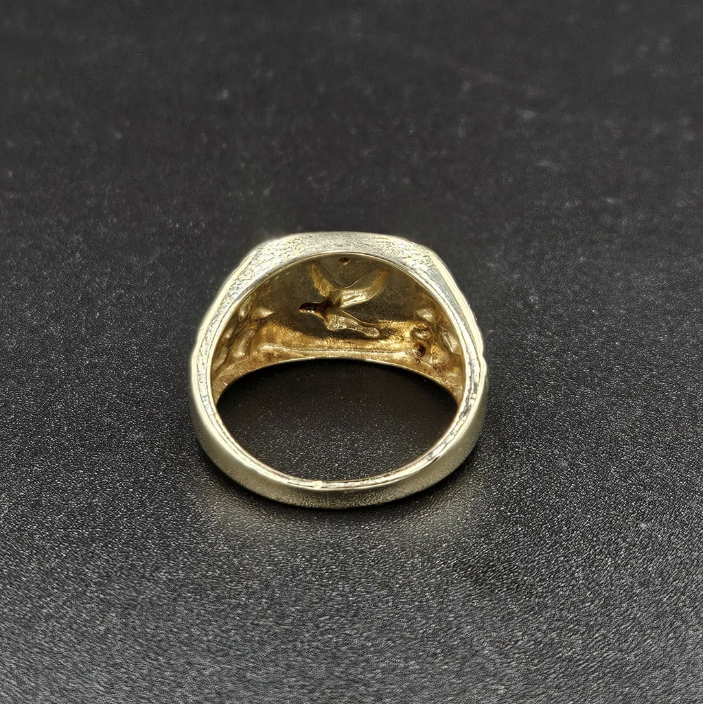 9ct Yellow Gold Eagle Mens Ring