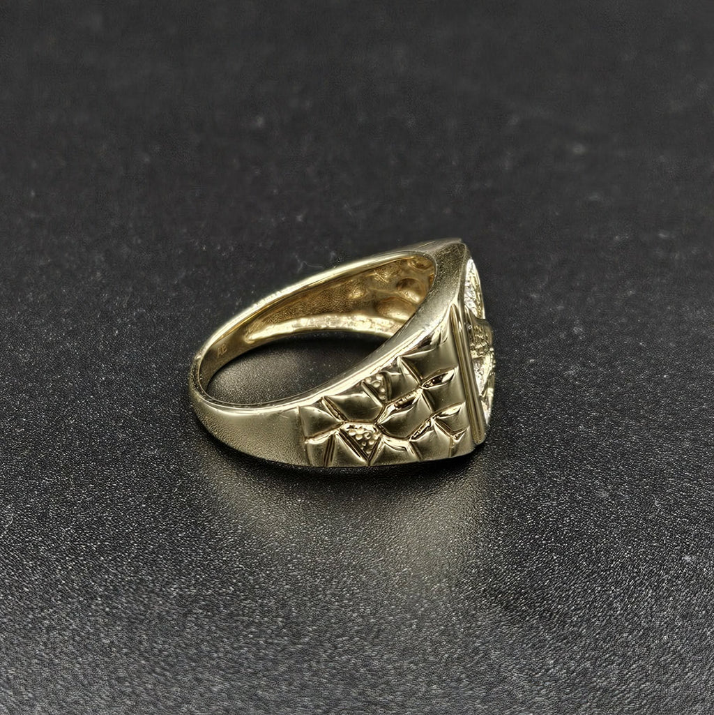 9ct Yellow Gold Eagle Mens Ring