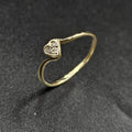 9ct Yellow Gold Diamond Heart Ring