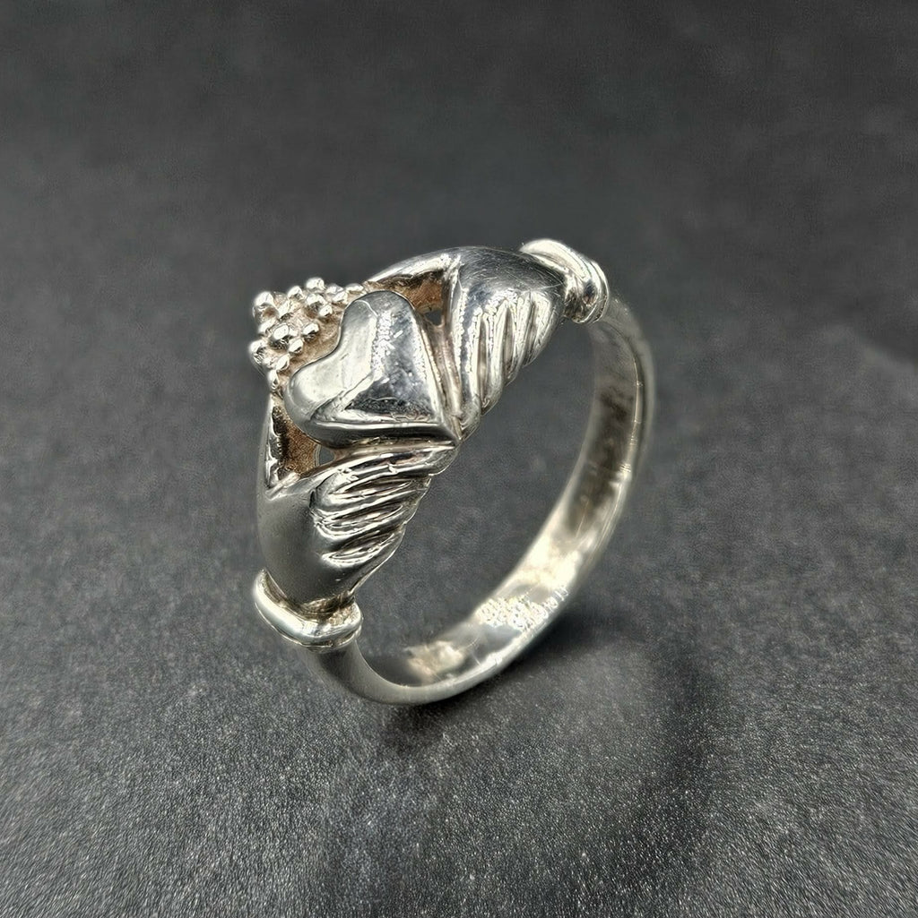 Silver Heart, Hands and Crown Ring