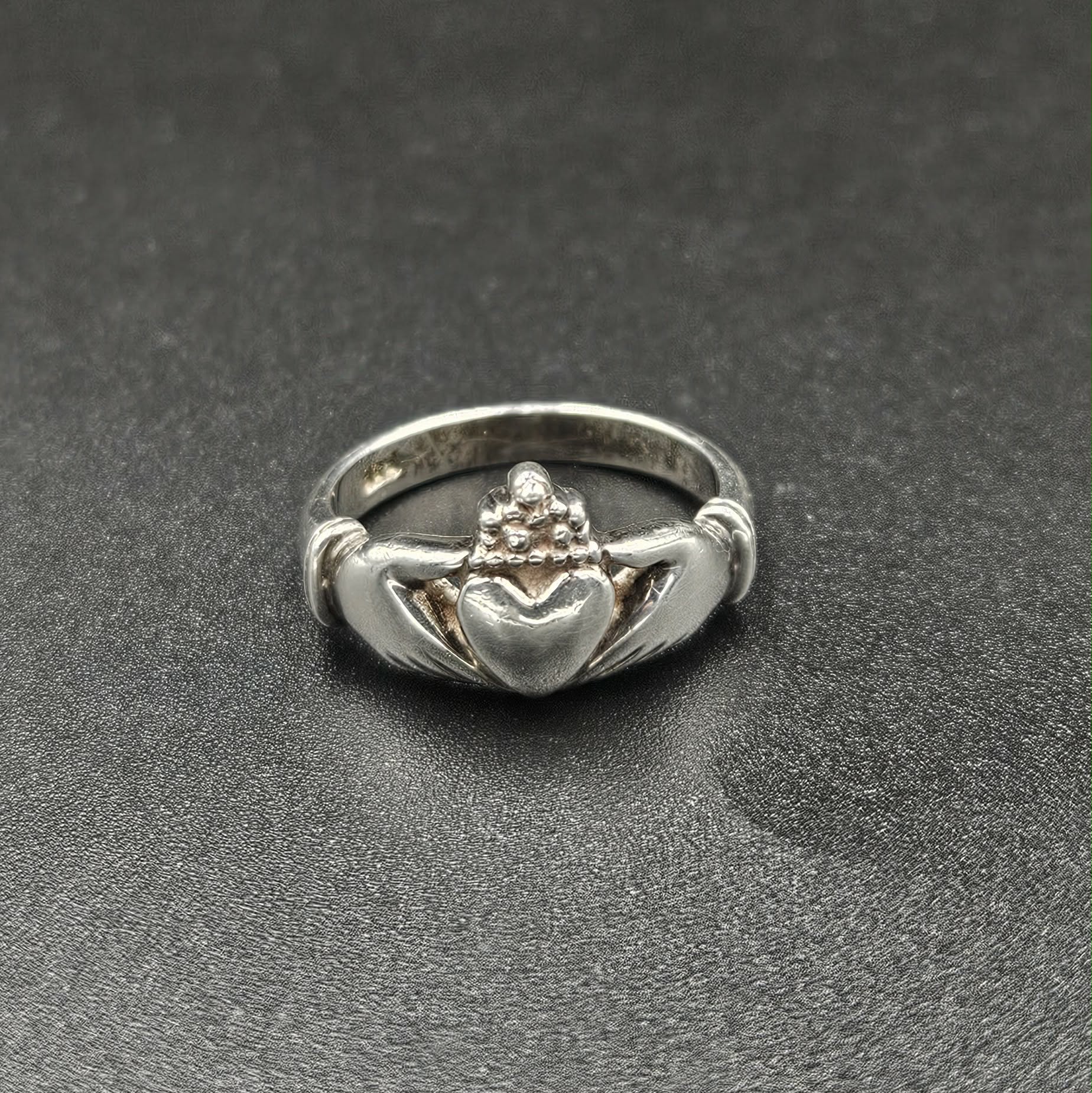 Silver Heart, Hands and Crown Ring