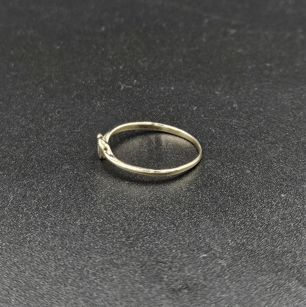9ct Yellow Gold Diamond Heart Ring