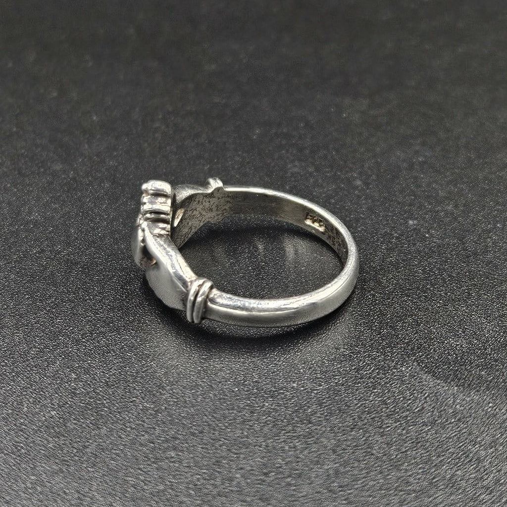 Silver Heart, Hands and Crown Ring