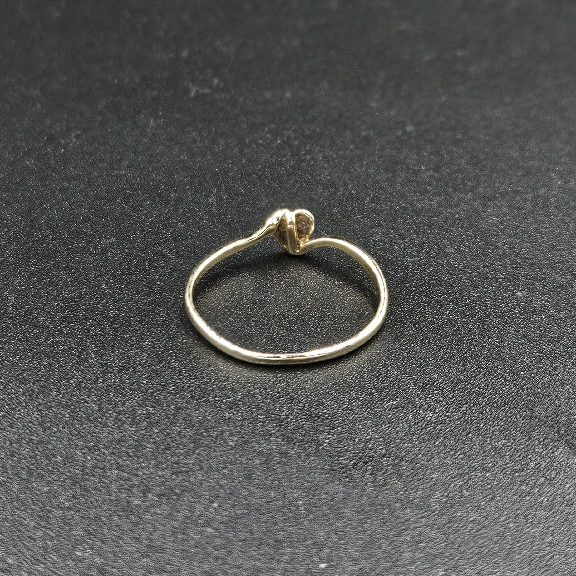 9ct Yellow Gold Diamond Heart Ring