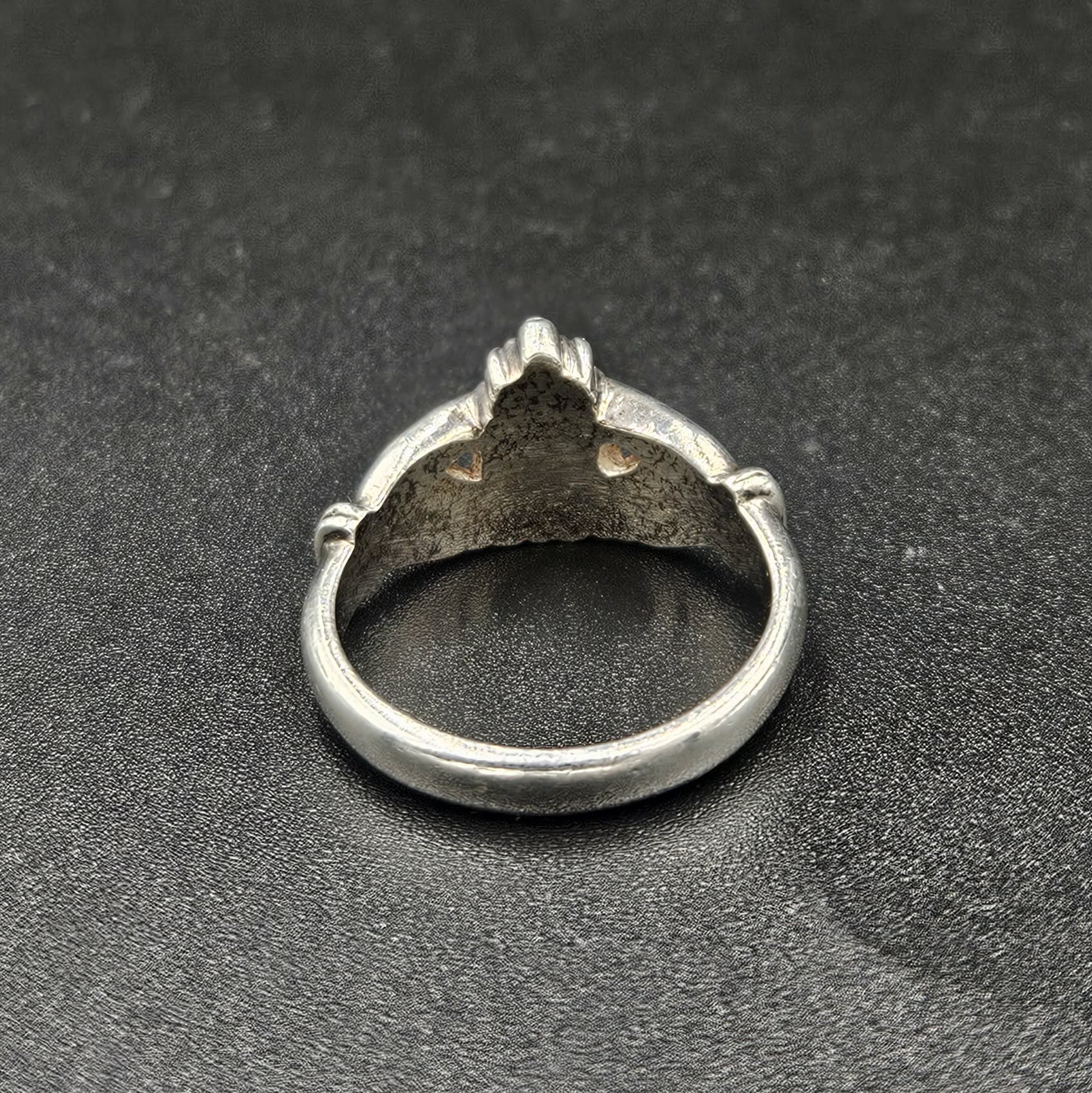 Silver Heart, Hands and Crown Ring