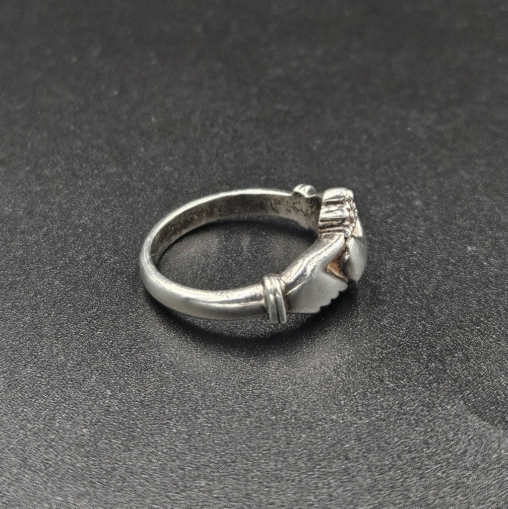 Silver Heart, Hands and Crown Ring