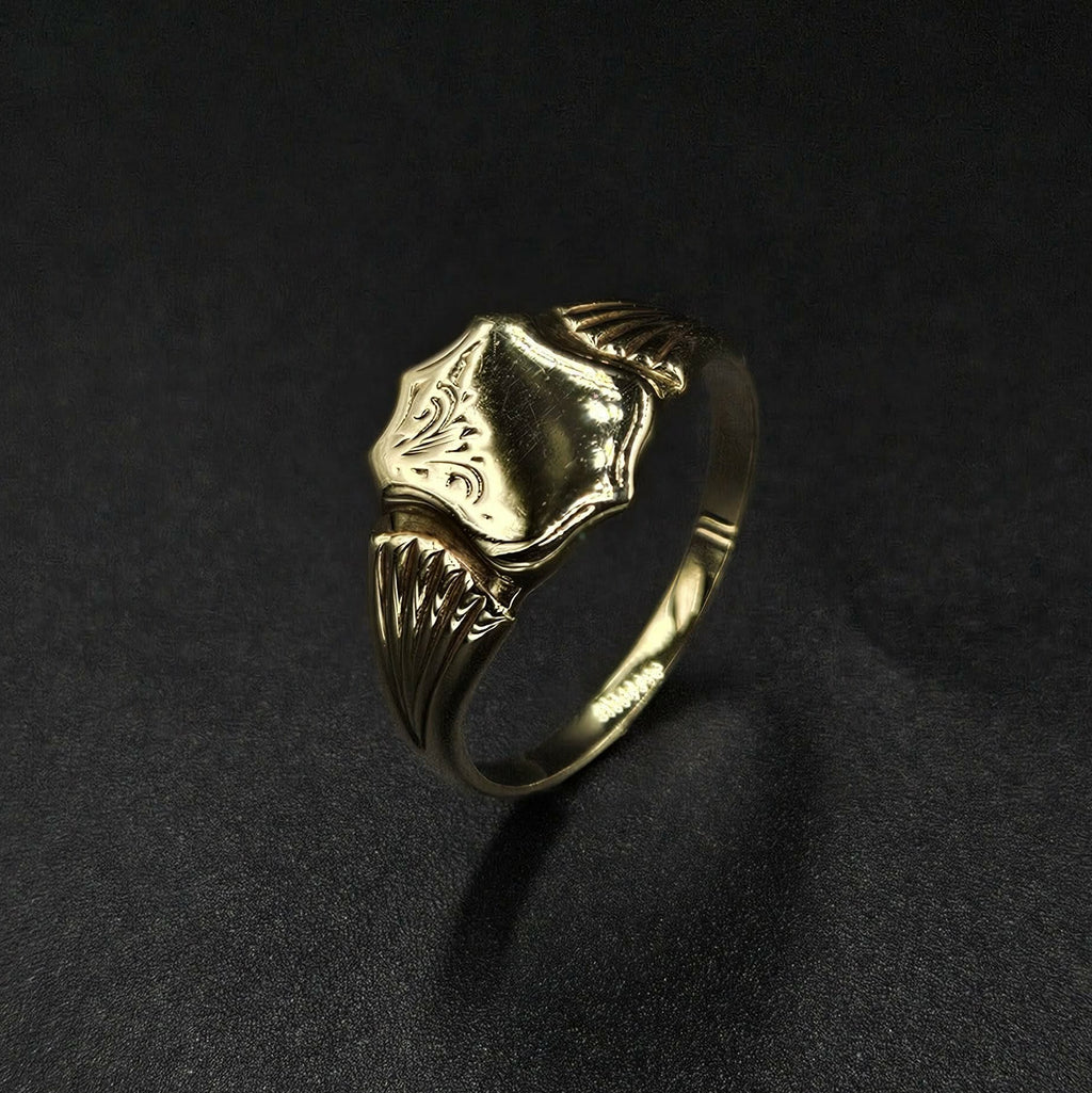 9ct Yellow Gold Shield Ring
