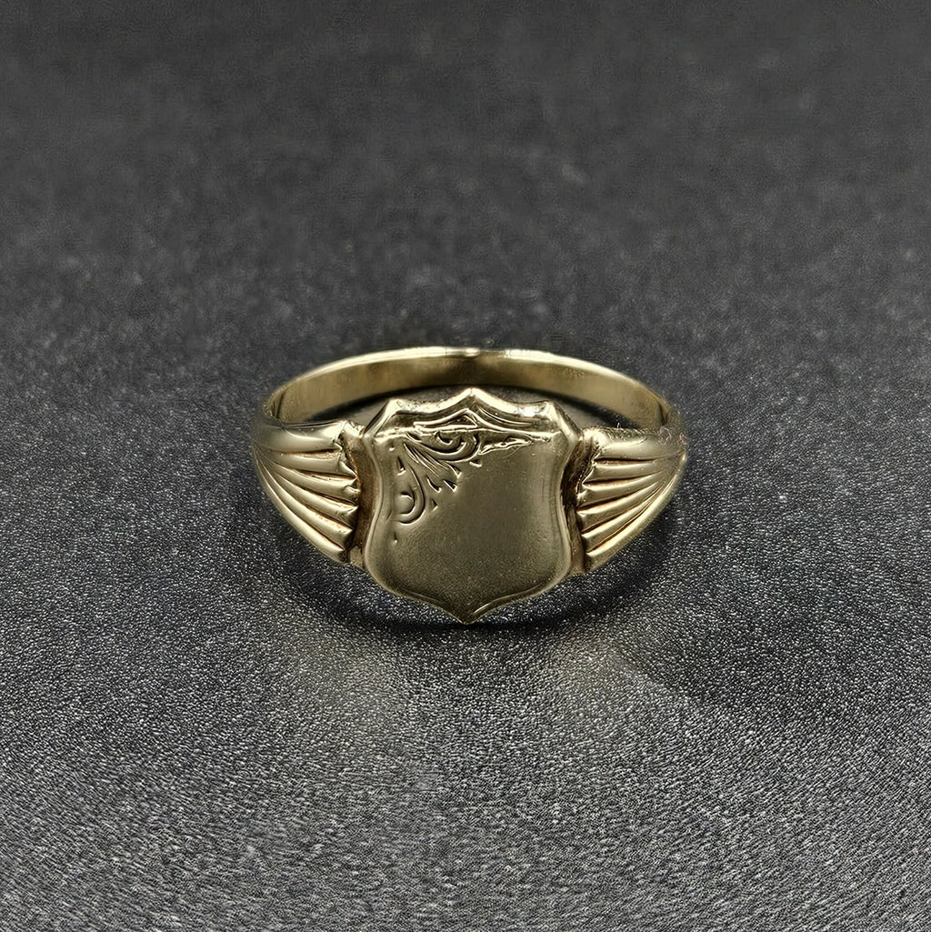 9ct Yellow Gold Shield Ring