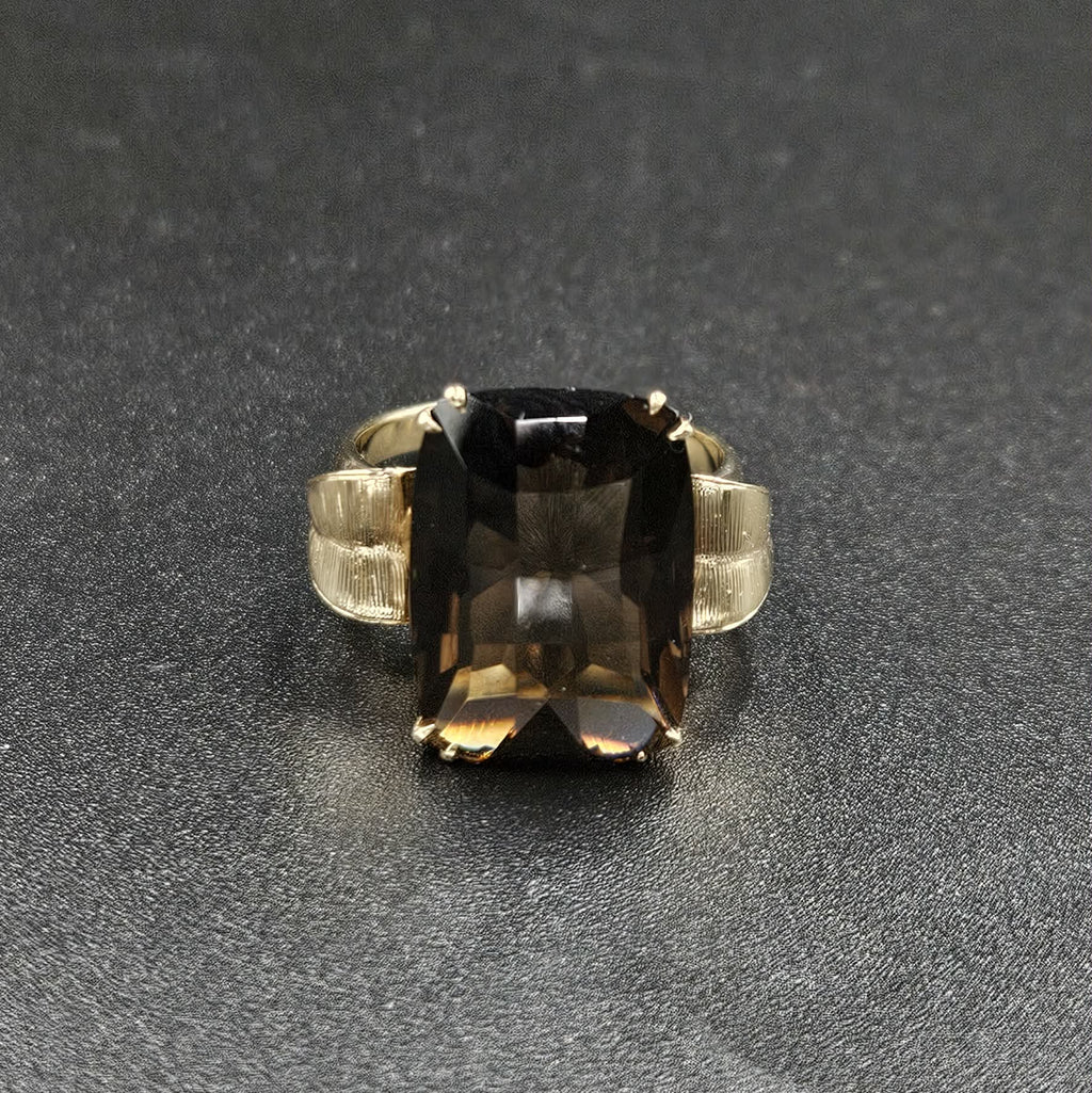 9ct Yellow Gold Smokey Quartz Ring