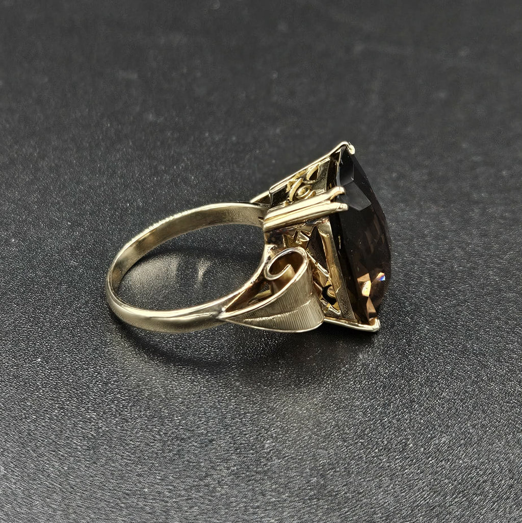 9ct Yellow Gold Smokey Quartz Ring