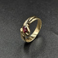 9ct Yellow Gold Ruby Snake Ring