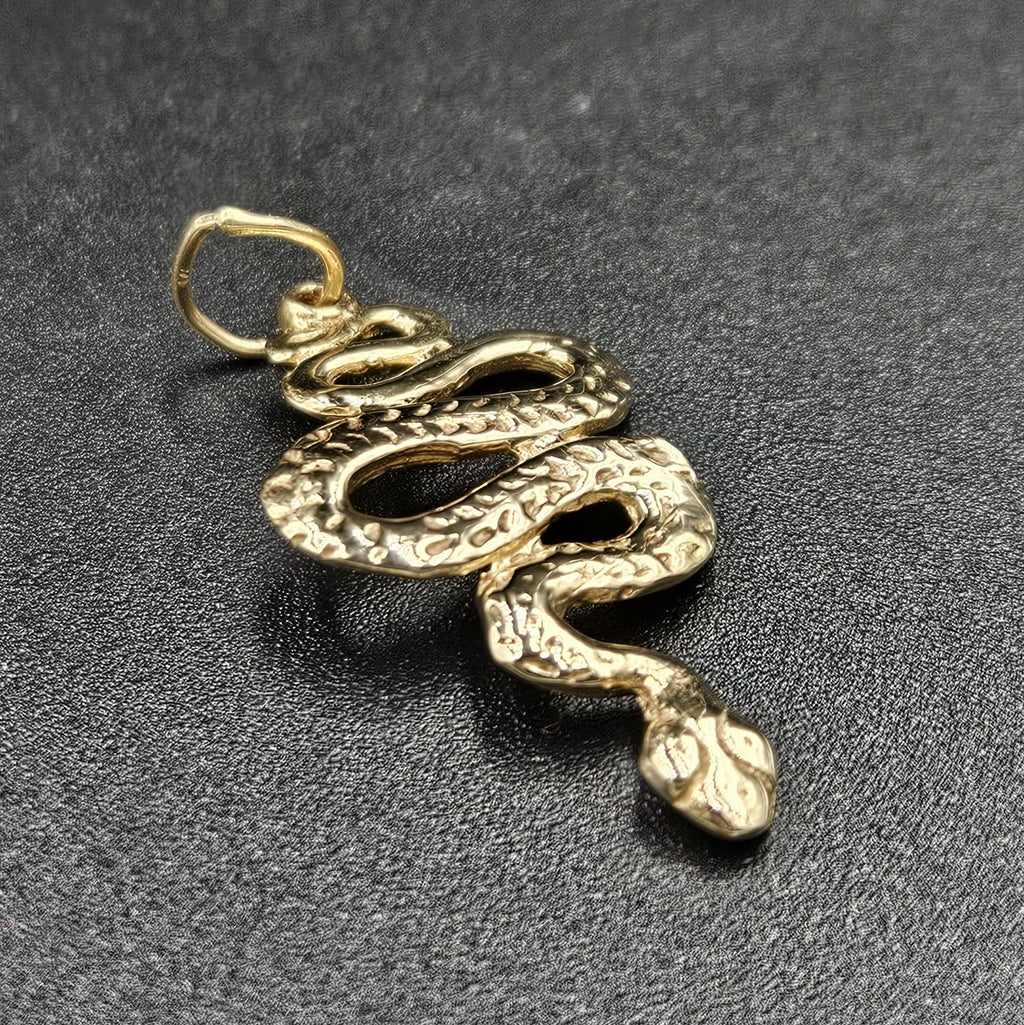 9ct Yellow Gold Snake Pendant
