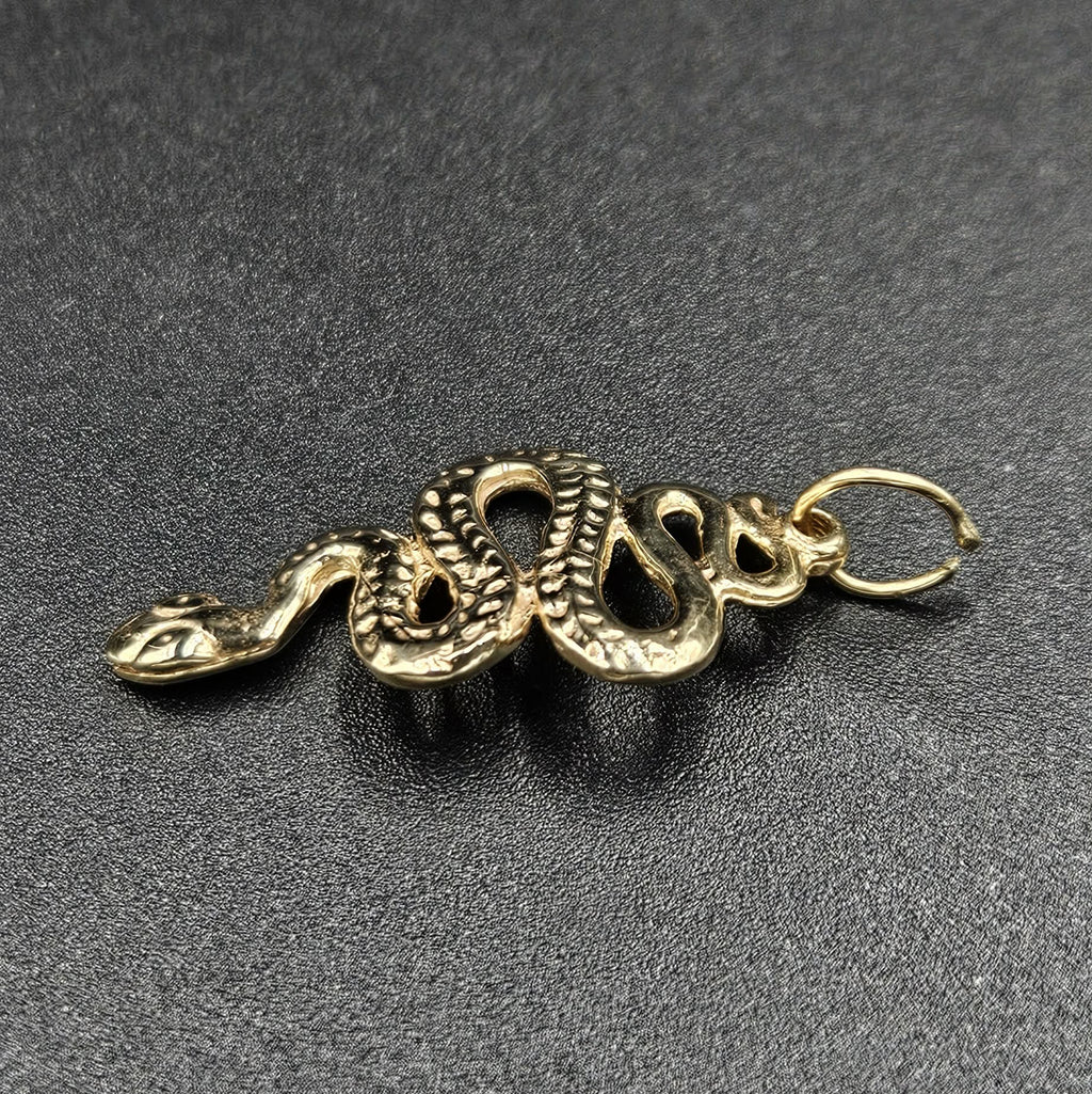 9ct Yellow Gold Snake Pendant