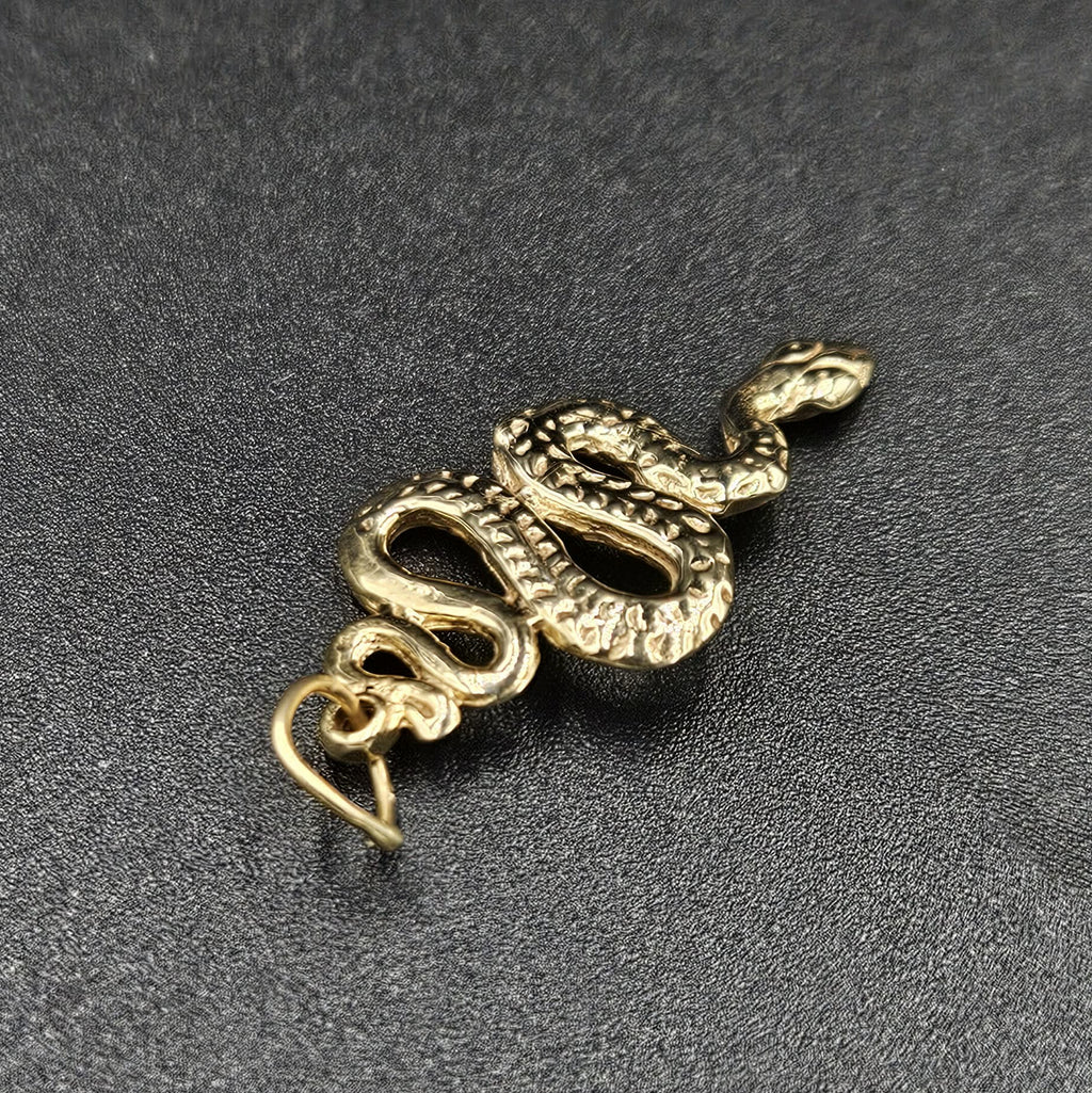9ct Yellow Gold Snake Pendant