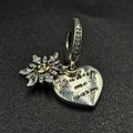 Sterling Silver Cubic Zirconia " You keep me warm " Charm