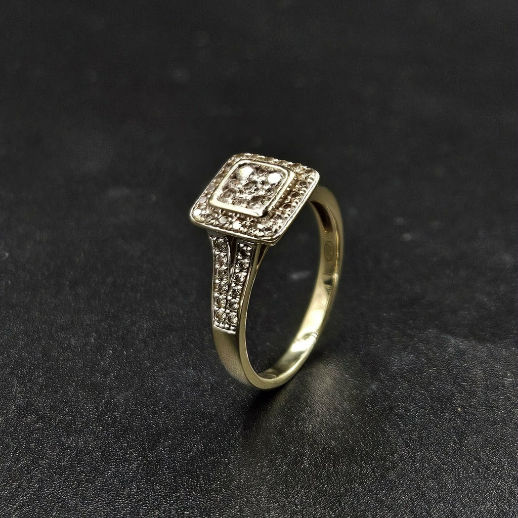 9ct Yellow Gold Diamond Ring