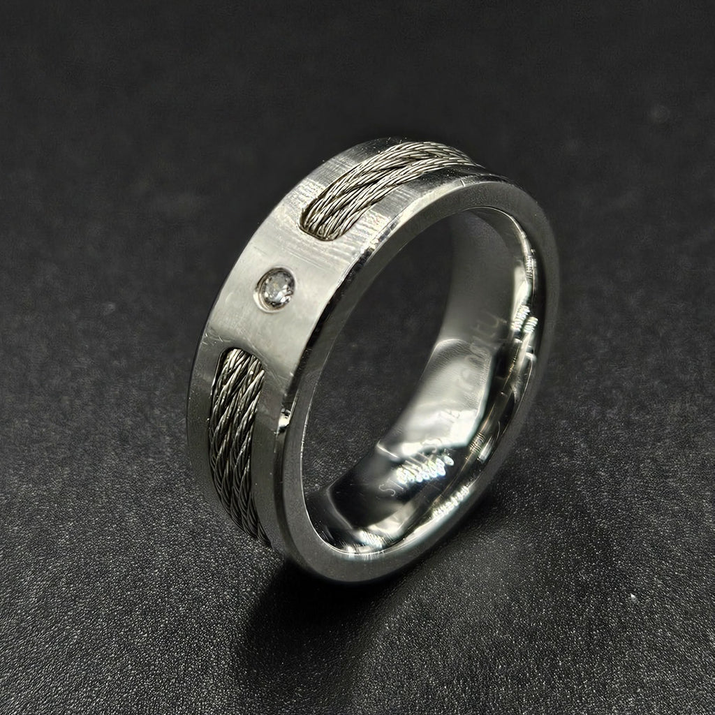 Stainless Steel Cubic Zirconia Ring