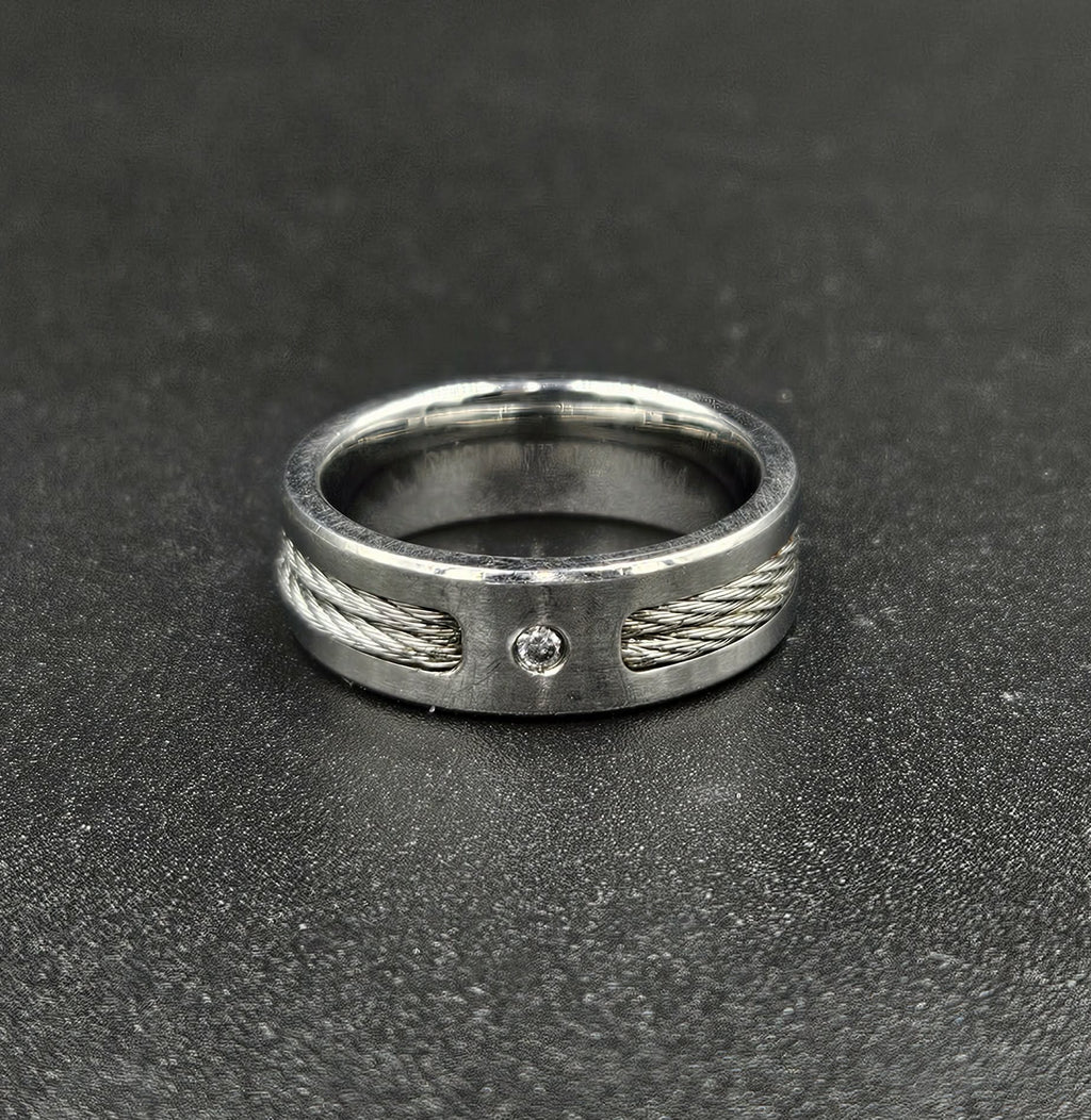 Stainless Steel Cubic Zirconia Ring