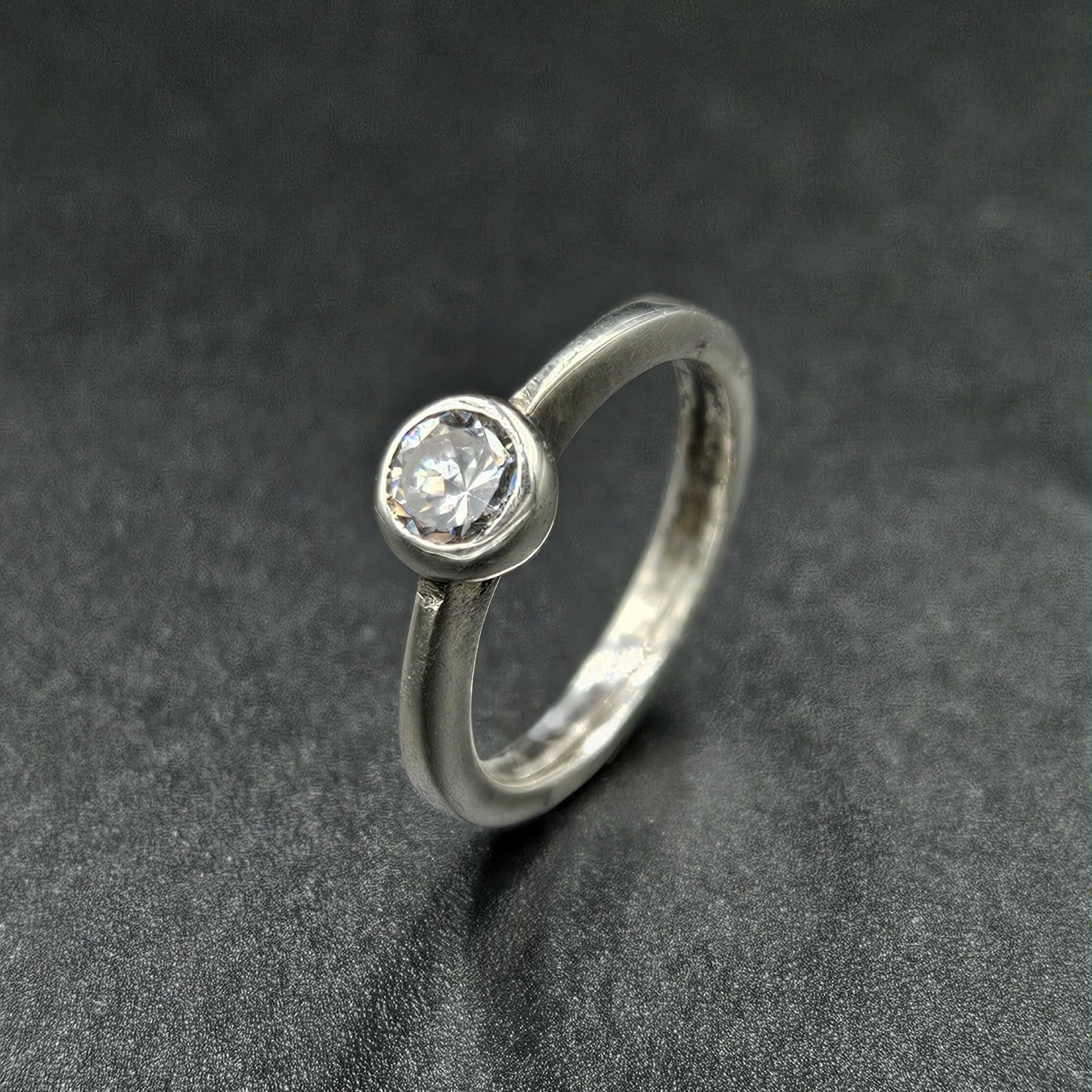 Silver Cubic Zirconia Band Ring