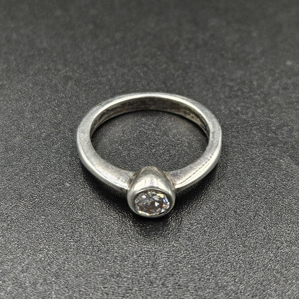 Silver Cubic Zirconia Band Ring