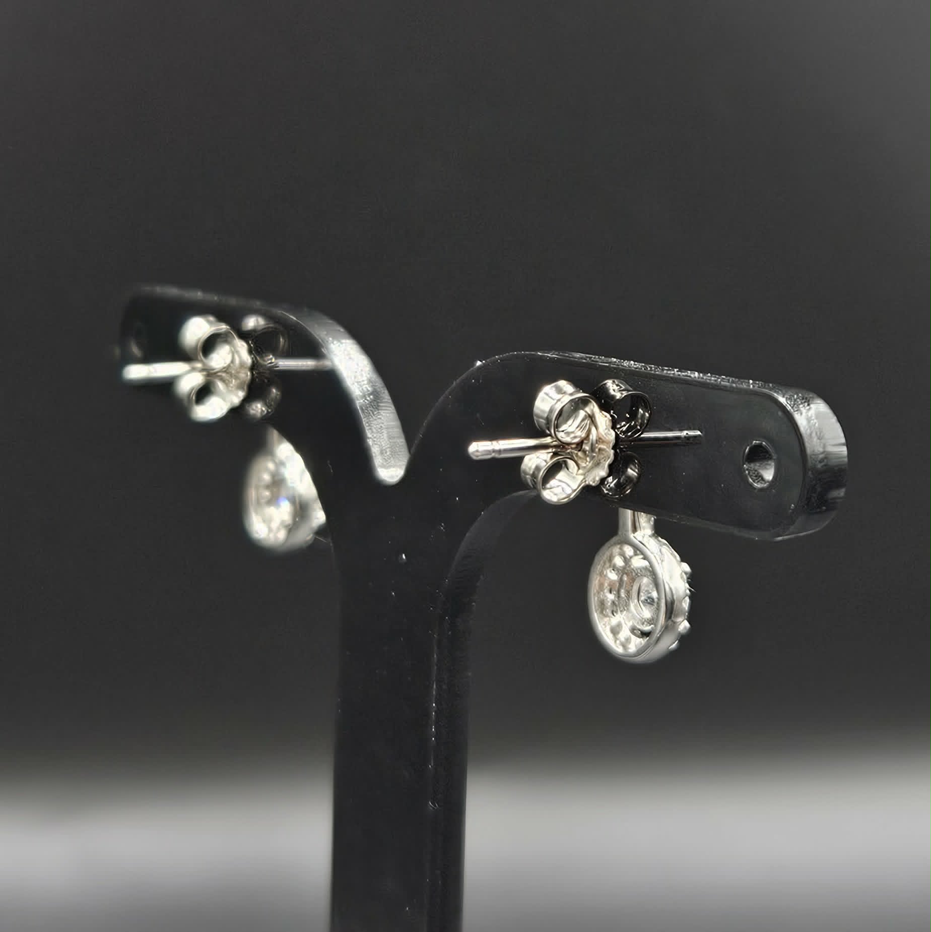 Brand New, Never Worn 925 Silver Cubic Zirconia Stud Earrings