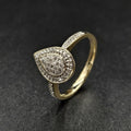 9ct Yellow Gold Diamond Teardrop Style Ring