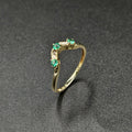 9ct Yellow Gold Emerald & Diamond Ring