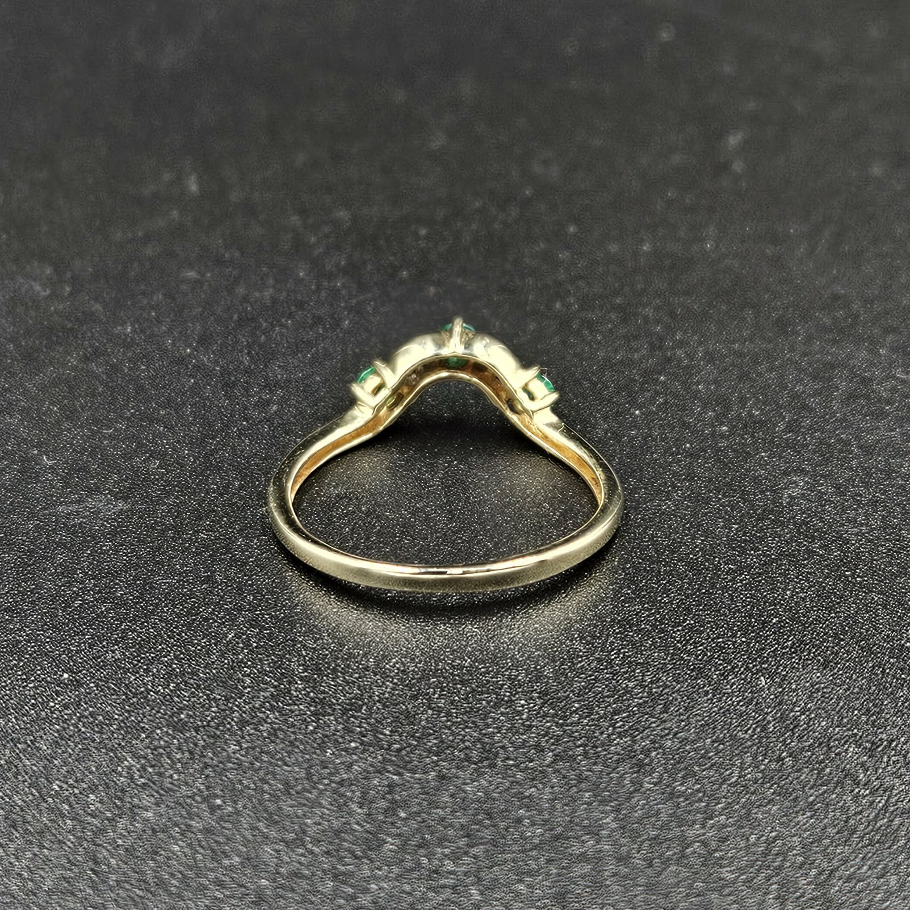 9ct Yellow Gold Emerald & Diamond Ring