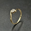 9ct Yellow Gold Diamond Flower Ring