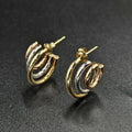 9ct Yellow, White & Rose Gold Earrings