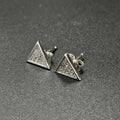 Sterling Silver 925 Cubic Zirconia Triangle Earrings