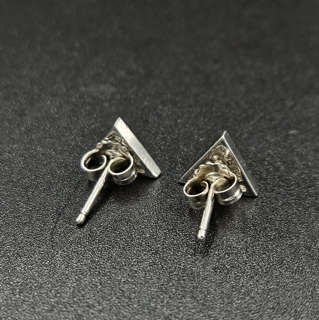 Sterling Silver 925 Cubic Zirconia Triangle Earrings