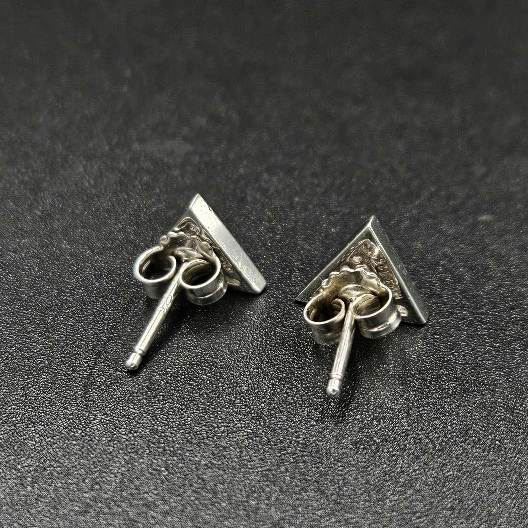 Sterling Silver 925 Cubic Zirconia Triangle Earrings