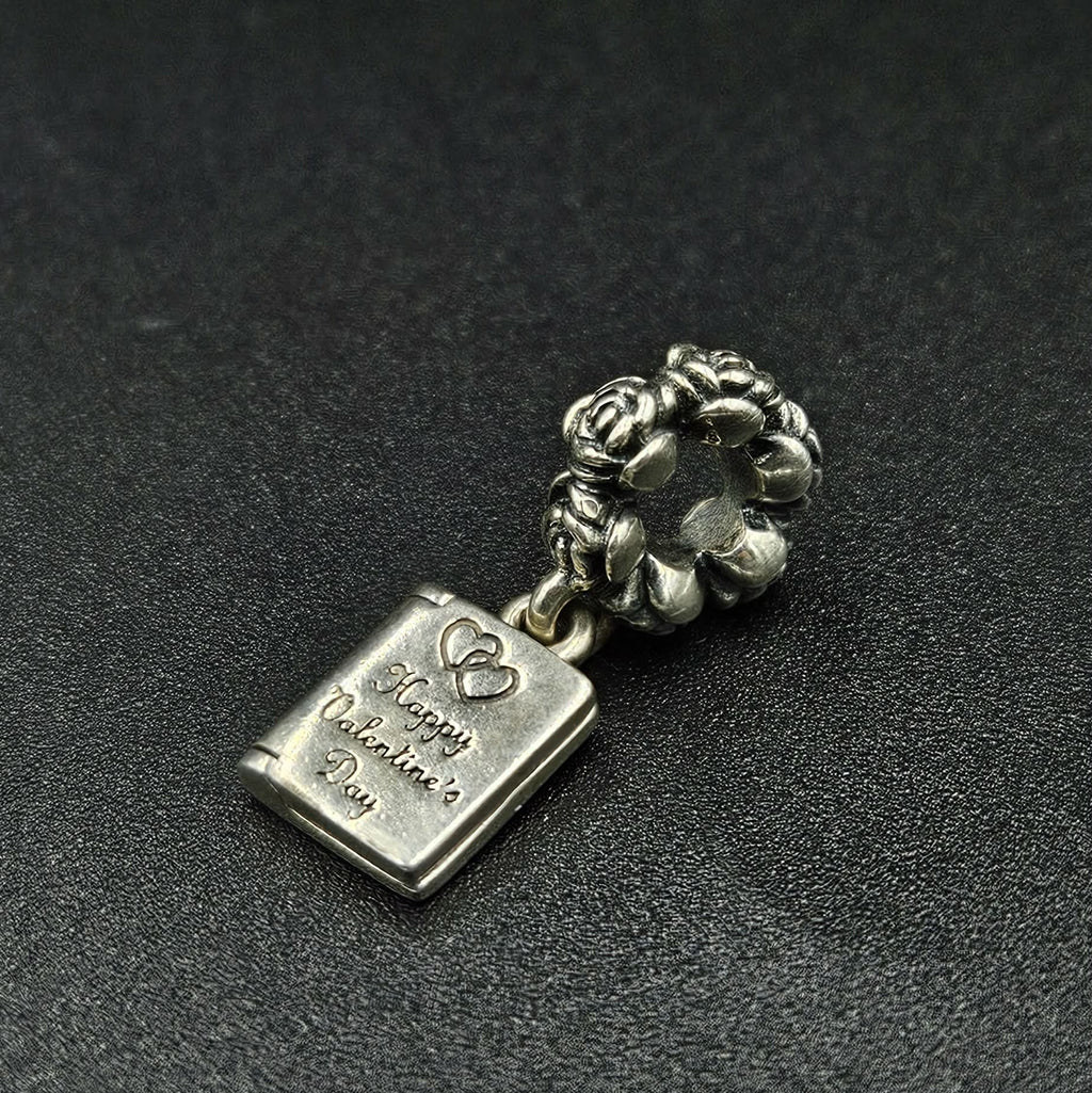 Sterling Silver Valentines Book Charm