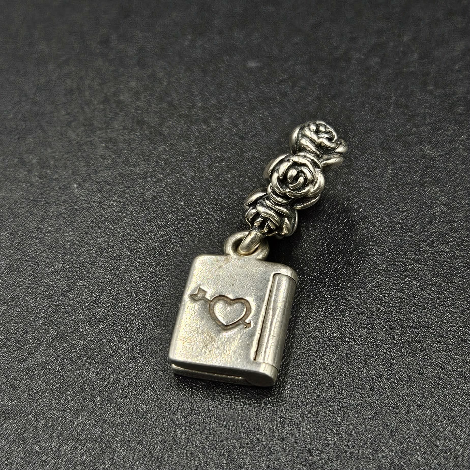 Sterling Silver Valentines Book Charm