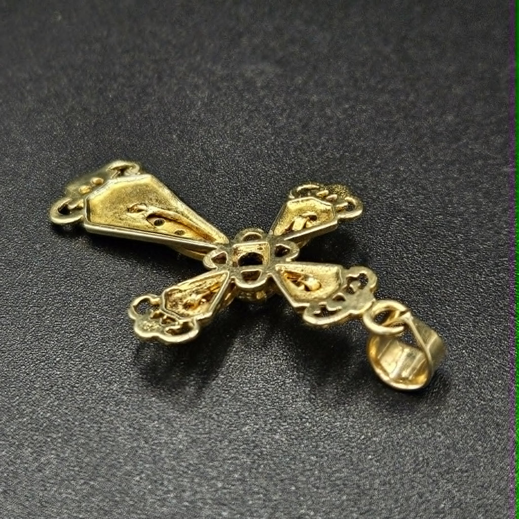 14ct Yellow Gold Diamond Cross Pendant