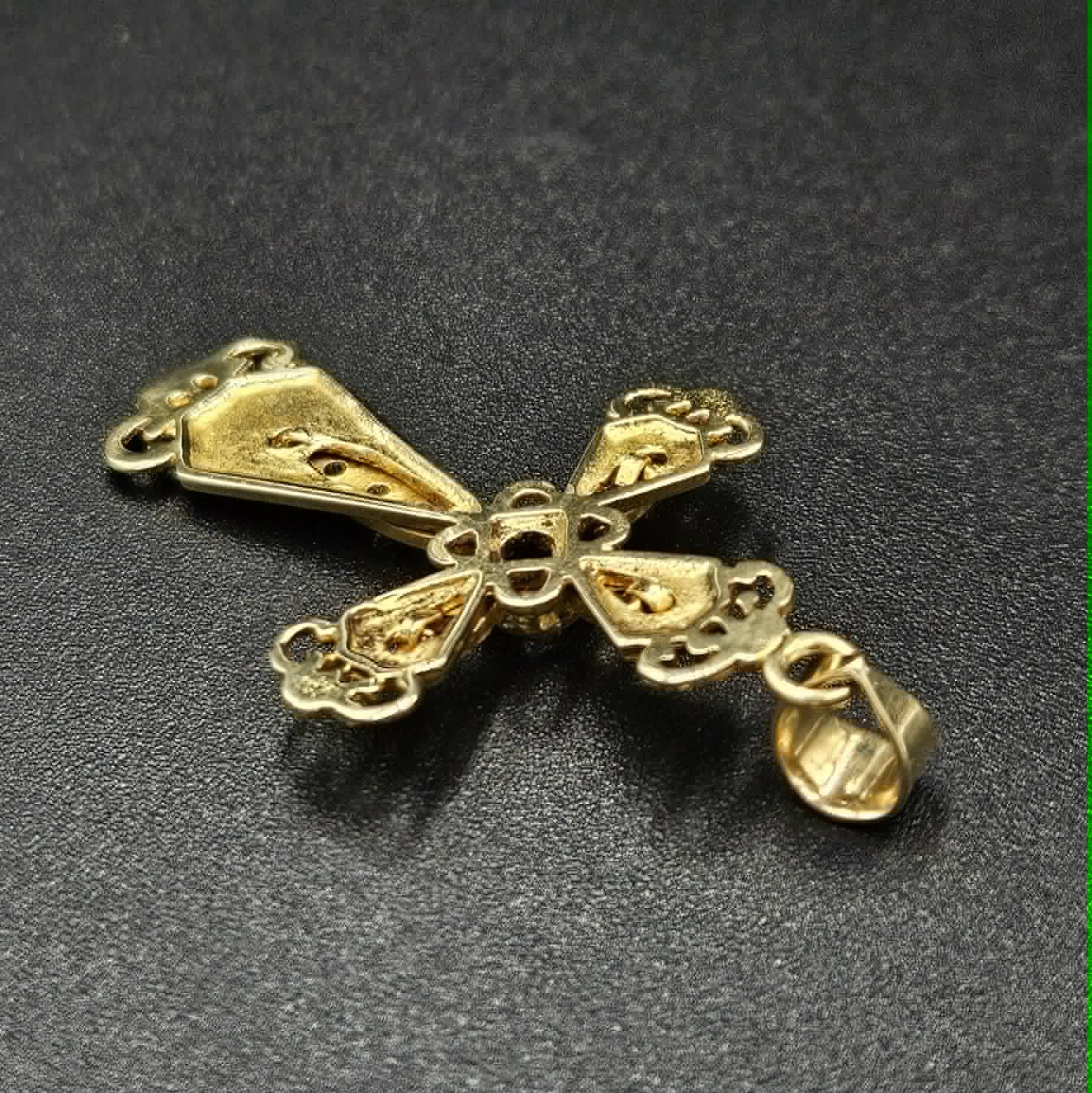 14ct Yellow Gold Diamond Cross Pendant