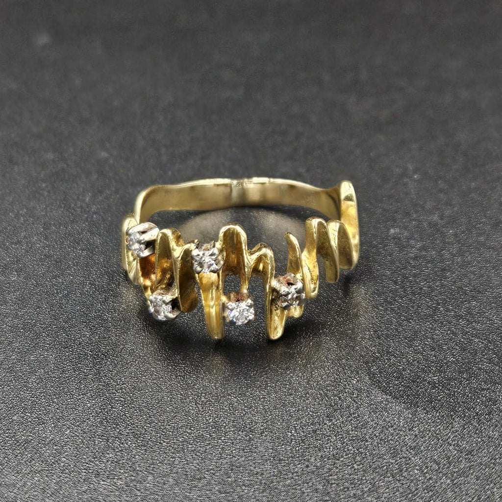 18ct Yellow gold Diamond Vintage Ring