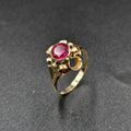 18ct Yellow Gold Vintage Red Ruby Ring