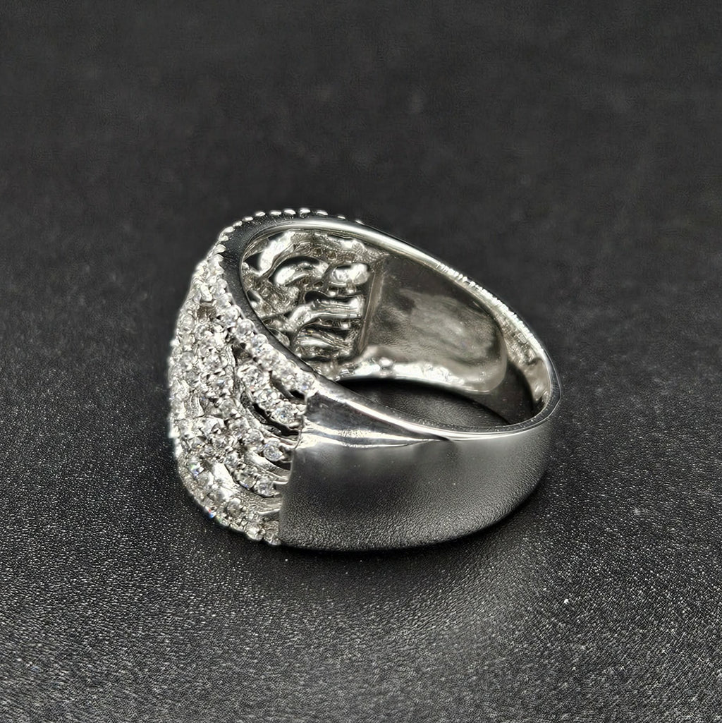 Brand New Twisted Sterling Silver Cubic Zirconia Style Ring