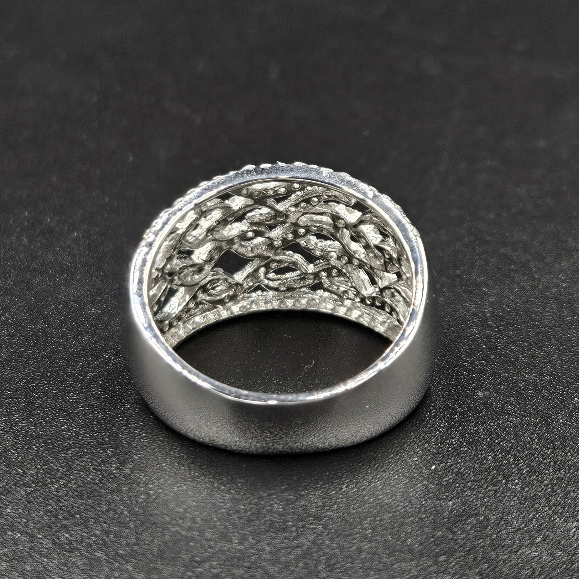 Brand New Twisted Sterling Silver Cubic Zirconia Style Ring