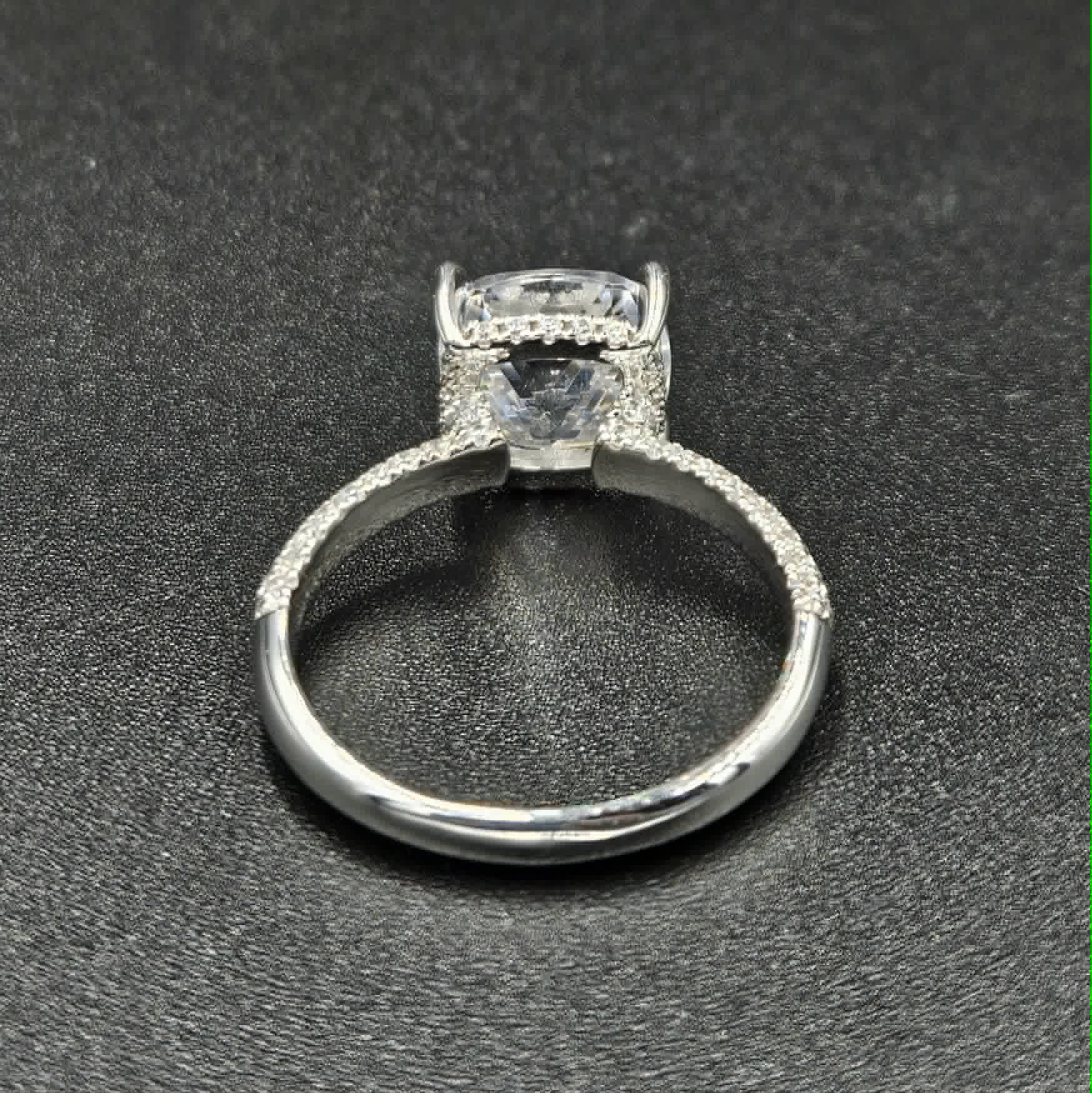 10ct White Gold Cubic Zirconia Size P Ring
