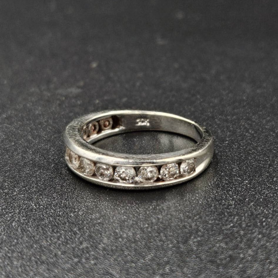 10ct White Gold Diamond Band