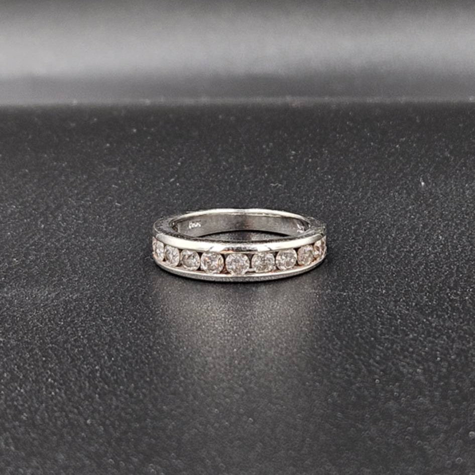 10ct White Gold Diamond Band