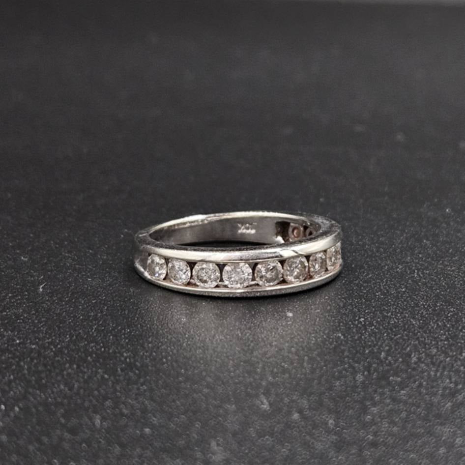 10ct White Gold Diamond Band